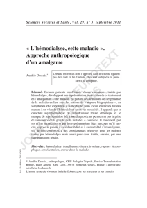 Approche anthropologique d`un amalgame.