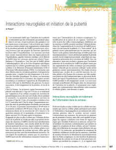 Interactions neurogliales et initiation de la puberté