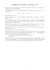 MATHF105 Probabilités et Statistique. TP 7.