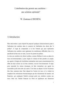 W. Zantman (CREDEN) 1) Introduction