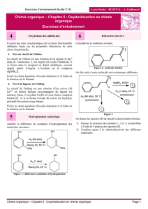Chimie organique – Chapitre 5 : Oxydoréduction en chimie