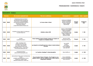 Programme des débats à la journée des océans