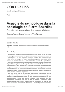 Aspects du symbolique dans la sociologie de Pierre Bourdieu