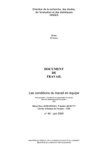 Les conditions du travail en équipe