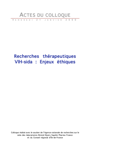 Recherches thérapeutiques VIH/sida : Enjeux éthiques