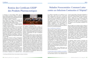 Remise des Certificats GSDP1 des Produits Pharmaceutiques