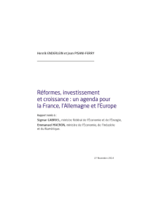 Réformes, investissement et croissance : un