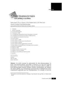 Aperçu de droit pharmaceutique