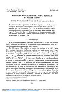 Etude des interruptions dans l`algorithme de Jacobi–Perron