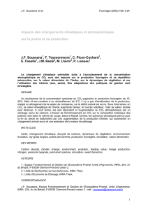 Impacts des changements climatiques et atmosphériques sur la