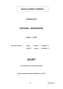 Histoire-Géographie-série ES et L – Baccalauréat général (BCG)