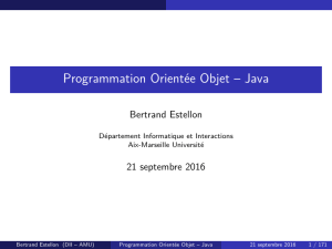 Programmation Orientée Objet – Java