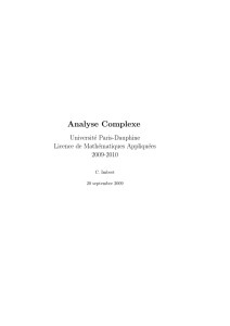 Analyse Complexe - Université Paris