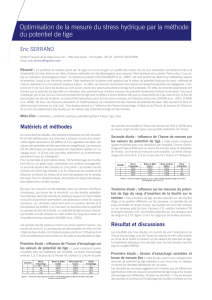 Optimisation de la mesure du stress hydrique par la - IFV Sud