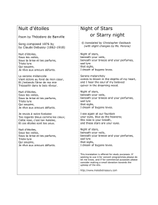Nuit d`étoiles Night of Stars or Starry night
