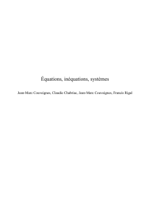 Équations, inéquations, systèmes