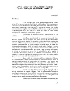 Marc Élie (Lettre ouverte à Mgr Durocher) (31 mai 2005)