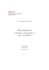 Web Services - concepts, composants et mise en