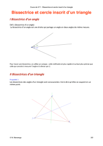 Bissectrice et cercle inscrit d`un triangle
