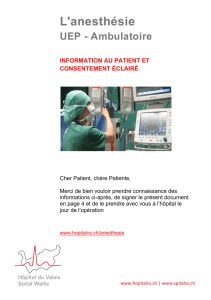 L`anesthésie UEP - Ambulatoire - information au patient et