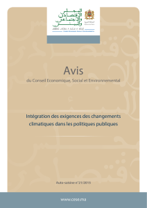 Intégration des exigences des changements climatiques dans les