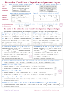 Formules dKaddition $ Equations trigonométriques