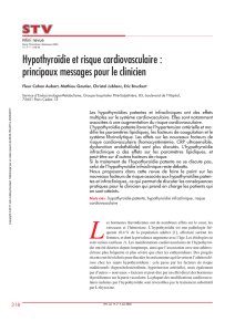 Hypothyroïdie et risque cardiovasculaire