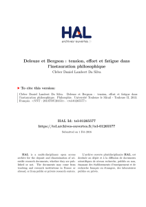 Deleuze et Bergson : tension, effort et fatigue - TEL (thèses-en