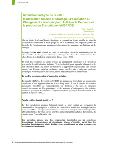 Simulation intégrée de la ville : Modélisation Urbaine et Stratégies d