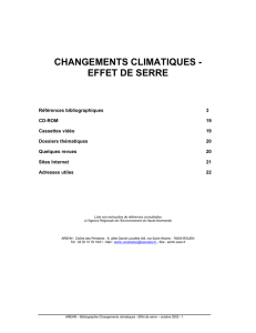 changements climatiques - effet de serre