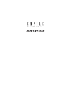 code d`éthique - Empire Company Limited
