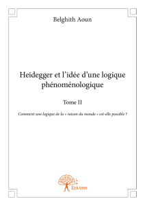 Heidegger et l`idée d`une logique phénoménologique