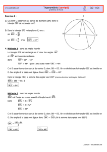 Trigonométrie (corrigé)