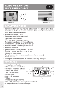 GUIDE UTILISATEUR LUXE THERMOSTAT F