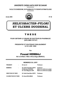 helicobacter–pylori et ulcere duodenal