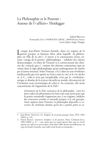 La Philosophie et le Pouvoir : Autour de l`« affaire » Heidegger