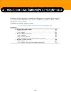 A – RÉSOUDRE UNE ÉQUATION DIFFÉRENTIELLE