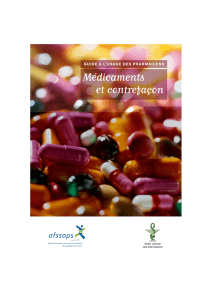 Médicaments et contrefaçon/guide à l`usage des pharmaciens