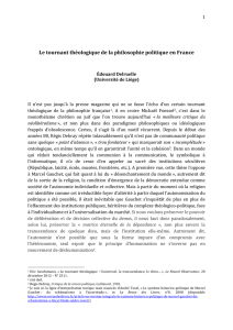 Le tournant théologique de la philosophie politique en France