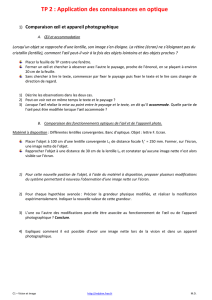 TP 2 : Application des connaissances en optique