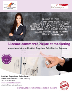 Licence commerce, vente et marketing - Cnam Rhône