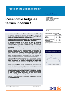 L`économie belge en terrain inconnu