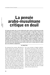 La pensée arabo-musulmane critique en deuil