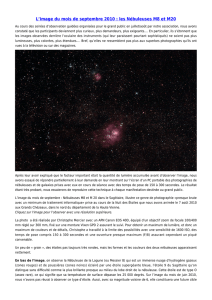 image du mois de septembre 2010 : les Nébuleuses M8 et M20