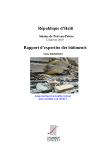 République d`Haïti Rapport d`expertise des bâtiments