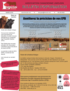 Lettre d`information mars 2016 - Canadian Limousin Association