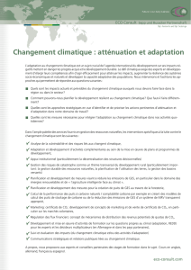 Changement climatique : et atténuation adaptation