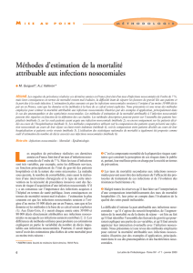 Méthodes d estimation de la mortalité attribuable aux infections