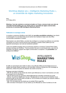 WiziShop déploie ses « Intelligents Marketing Rules », un ensemble