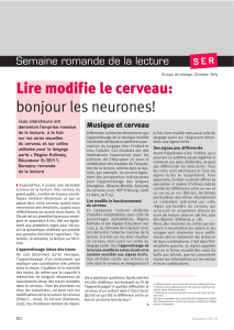 Lire modifie le cerveau: bonjour les neurones!